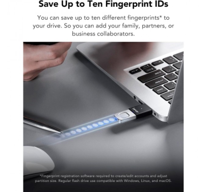 Lexar USB флеш накопичувач Lexar 128GB JumpDrive Fingerprint F35 Pro USB 3.2 (LJDF35P128G-RNBNG)