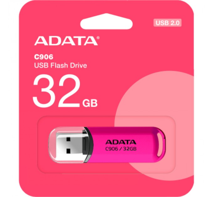 ADATA USB флеш накопичувач ADATA 32GB C906 Pink USB 2.0 (AC906-32G-RPP)