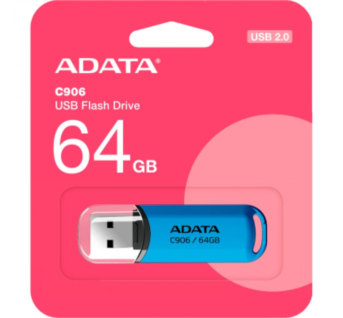 ADATA USB флеш накопичувач ADATA 64GB C906 Blue USB 2.0 (AC906-64G-RWB)