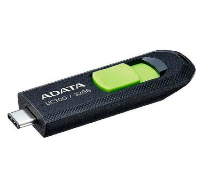 ADATA USB флеш накопичувач ADATA 32GB UC300 Black/Green Type-C USB 3.2 (ACHO-UC300-32G-RBK/GN)