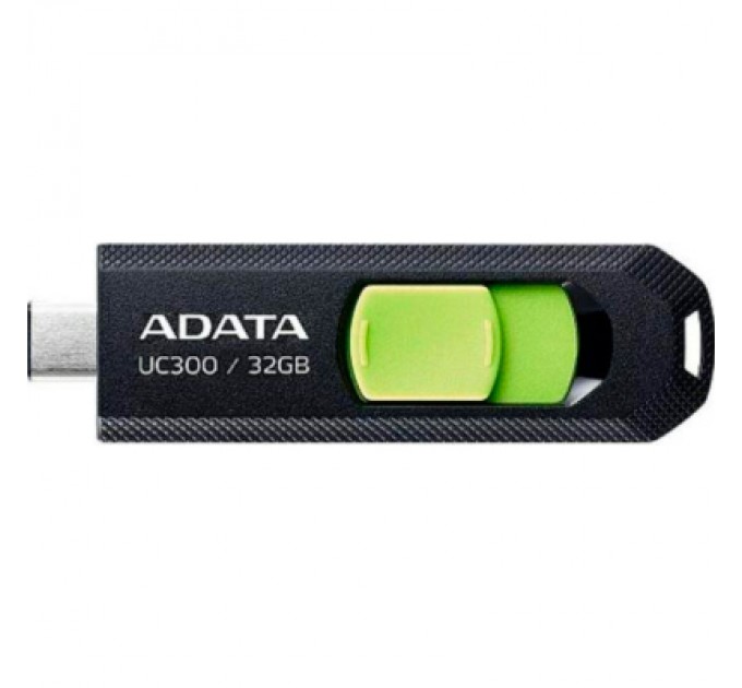 ADATA USB флеш накопичувач ADATA 32GB UC300 Black/Green Type-C USB 3.2 (ACHO-UC300-32G-RBK/GN)