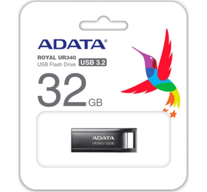 ADATA USB флеш накопичувач ADATA 32GB UR340 Black USB 3.2 (AROY-UR340-32GBK)
