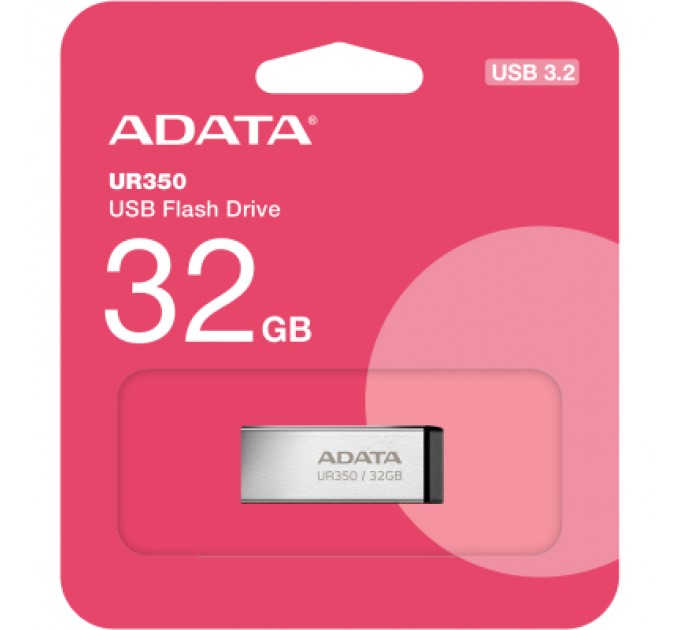 ADATA USB флеш накопичувач ADATA 32GB UR350 Silver-Black USB 3.2 (UR350-32G-RSR/BK)