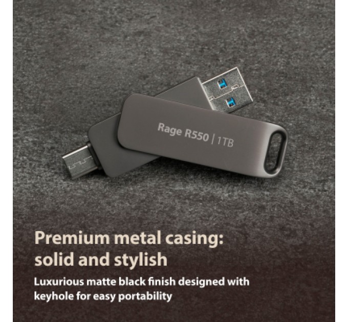 Patriot USB флеш накопичувач Patriot 32GB Rage R550 Matte Black USB 3.2/Type-C (PE32GR550DSAD)