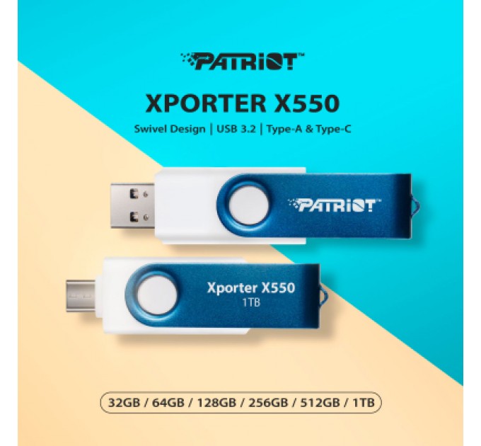 Patriot USB флеш накопичувач Patriot 32GB Xporter X550 USB 3.2/Type-C (PS32GX550AAD)