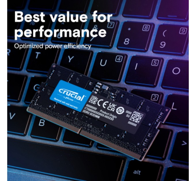 Micron Модуль пам'яті для ноутбука SoDIMM DDR5 8GB 5600 MHz Micron (CT8G56C46S5T)