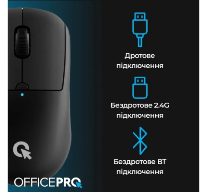 OfficePro Мишка OfficePro M307B Silent Click Wireless/Bluetooth Black (M307B)