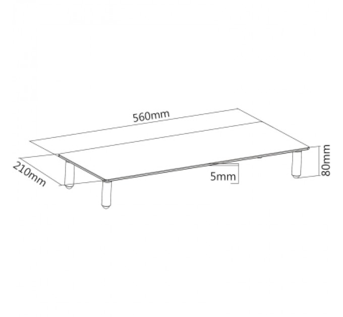 Digitus Підставка до монітора Digitus Universal glass Monitor Riser (DA-90358)
