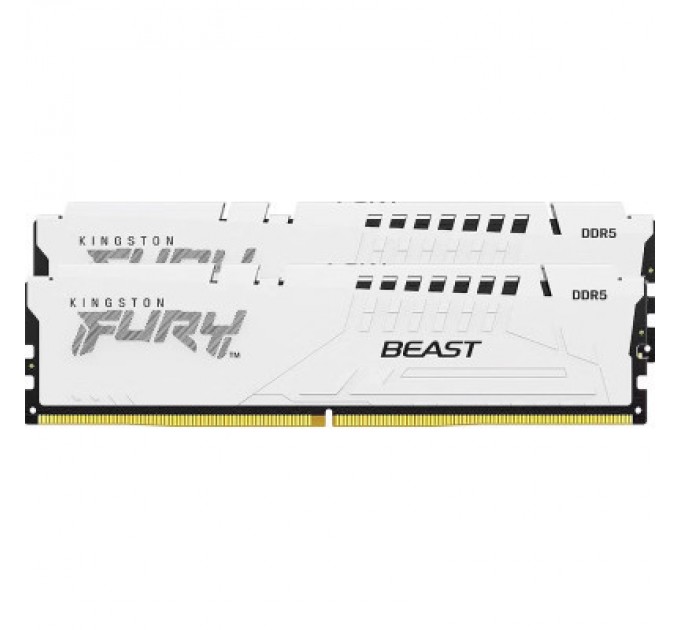 Kingston Fury (ex.HyperX) Модуль пам'яті для комп'ютера DDR5 32GB (2x16GB) 5200 MHz FURY Beast White Kingston Fury (ex.HyperX) (KF552C40BWK2-32)