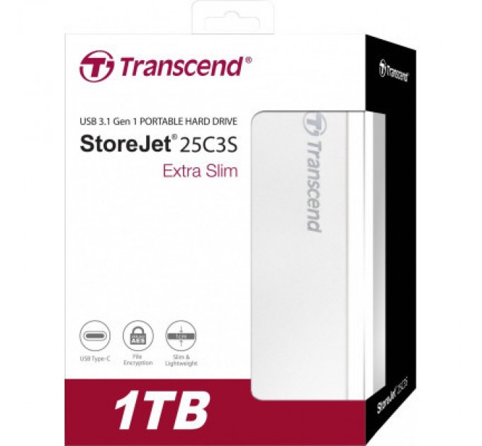 Transcend Зовнішній жорсткий диск 2.5" 1TB Transcend (TS1TSJ25C3S)