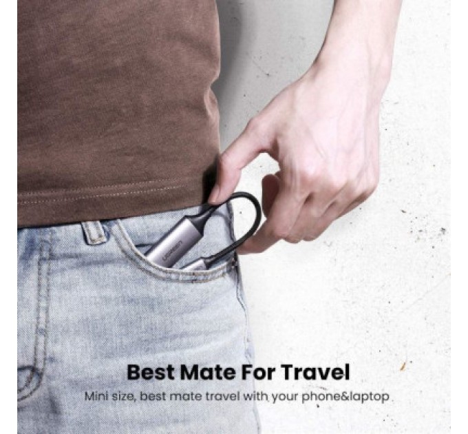 Ugreen Перехідник USB2.0 Type C to HDMI V2.0 4K60Hz 10cm CM297 gray Ugreen (70444)