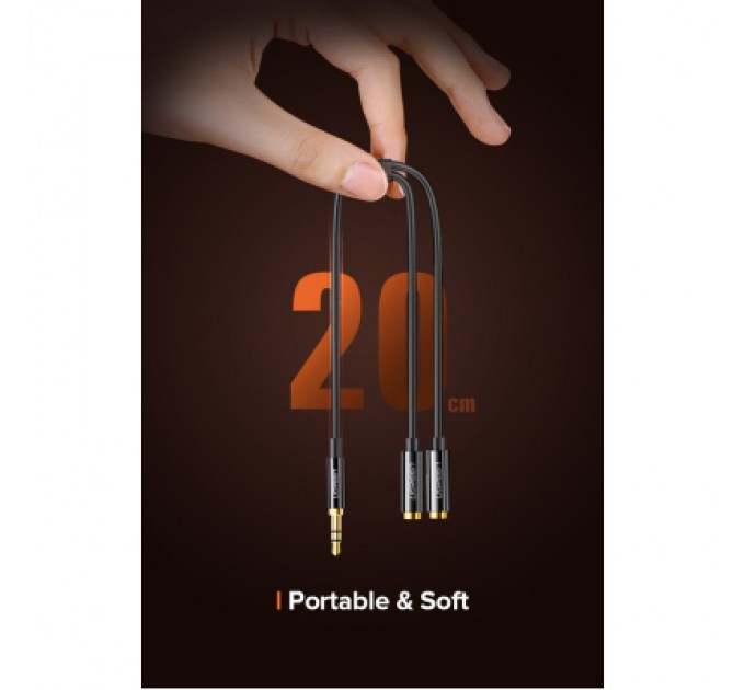 Ugreen Кабель мультимедійний 3.5mm to TRSx2 M/F 0.25m Ugreen (10739)