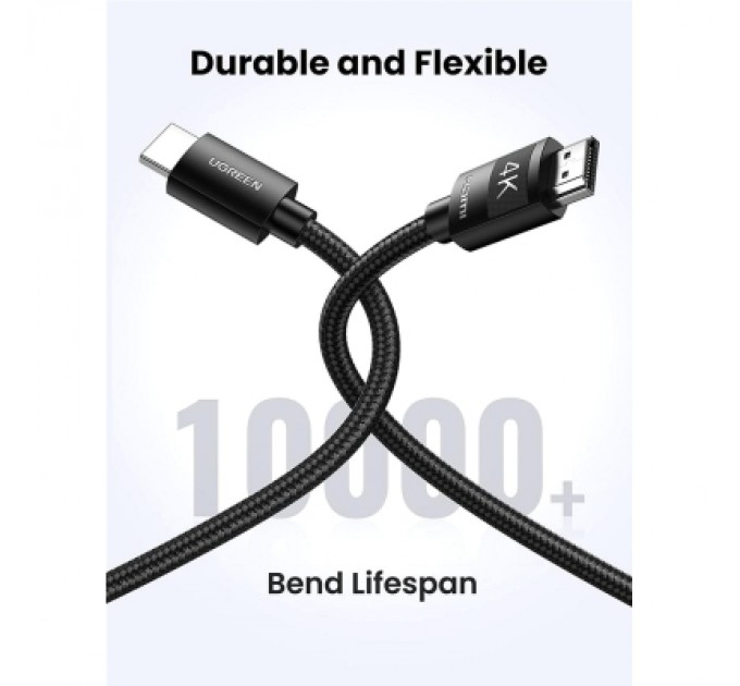 Ugreen Кабель мультимедійний HDMI to HDMI 3.0m V2.0 Cafule 4K HD119 Ugreen (40102)