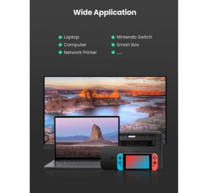 Ugreen Перехідник USB 3.0 to Ethernet RJ45 1000 Mb CM209 Ugreen (50922)