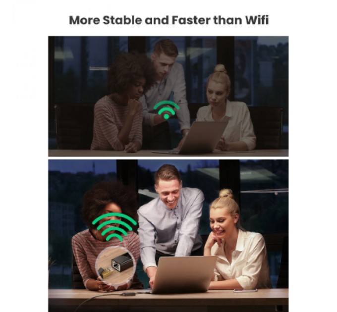 Ugreen Перехідник USB 3.0 to Ethernet RJ45 1000 Mb CR111 Black Ugreen (20256)