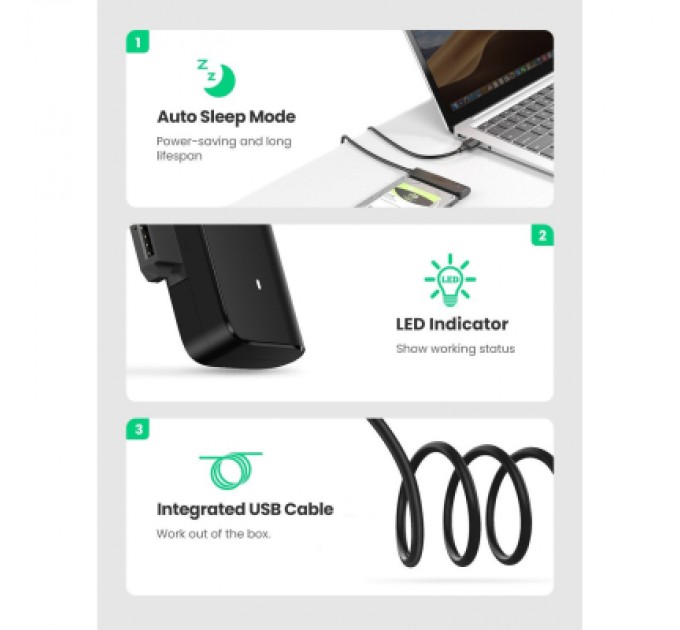 Ugreen Перехідник USB 3.0 Type-А to SATA III (F) CM321 Ugreen (70609)