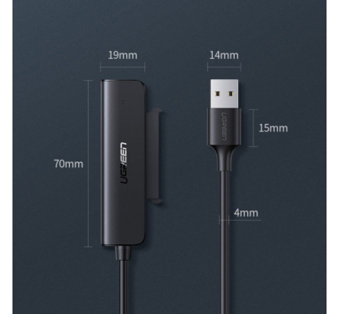 Ugreen Перехідник USB 3.0 Type-А to SATA III (F) CM321 Ugreen (70609)