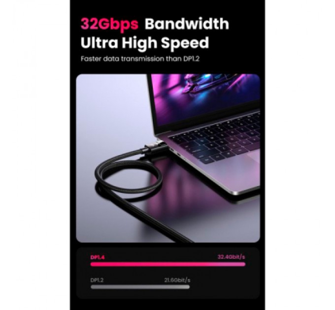 Ugreen Кабель мультимедійний Display Port to Display Port 3.0m V1.4 DP114 Ugreen (80393)