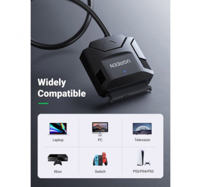 Ugreen Перехідник USB 3.0 Type-А to SATA III (F) CR108 Ugreen (20611)
