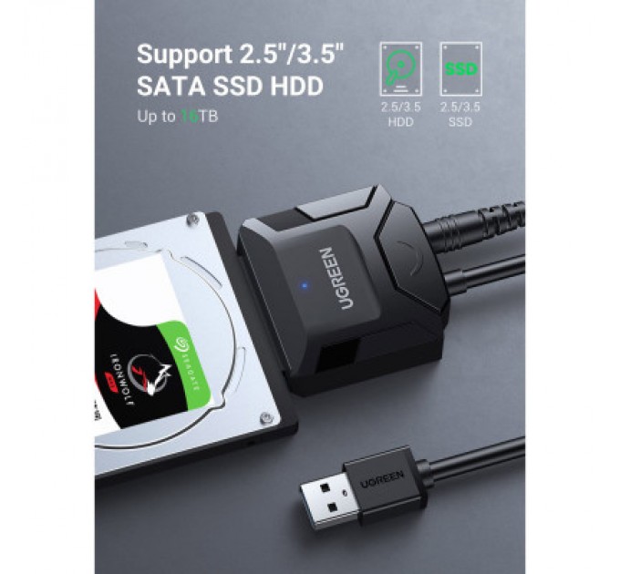 Ugreen Перехідник USB 3.0 Type-А to SATA III (F) CR108 Ugreen (20611)