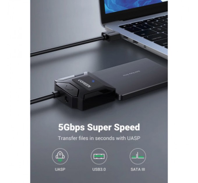 Ugreen Перехідник USB 3.0 Type-А to SATA III (F) CR108 Ugreen (20611)