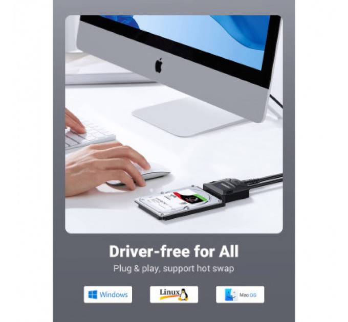 Ugreen Перехідник USB 3.0 Type-А to SATA III (F) CR108 Ugreen (20611)