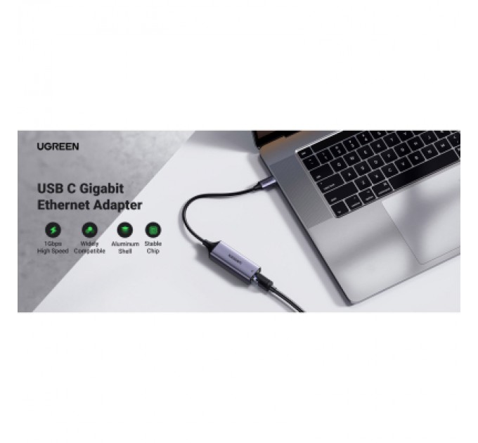 Ugreen Перехідник USB 3.1 Type-C to Ethernet RJ45 1000 Mb CM199 Ugreen (50737)