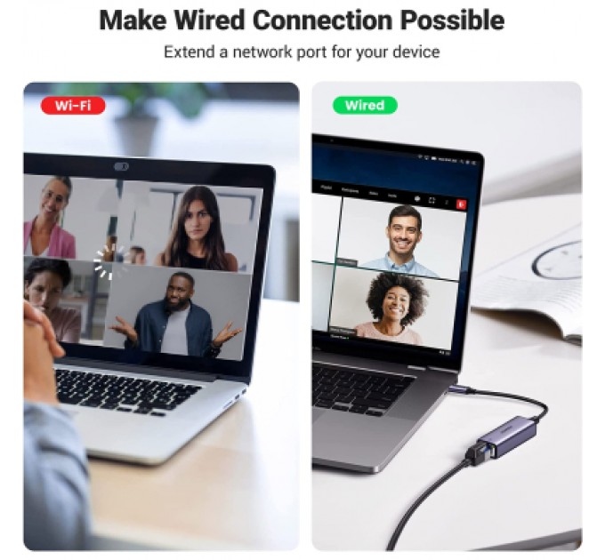 Ugreen Перехідник USB 3.1 Type-C to Ethernet RJ45 1000 Mb CM199 Ugreen (50737)