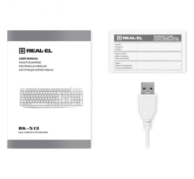 REAL-EL Клавіатура REAL-EL RK-513 USB White (EL123100047)