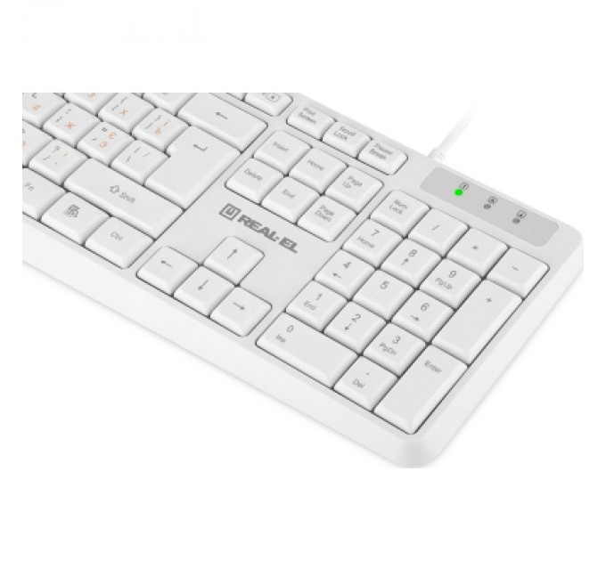 REAL-EL Клавіатура REAL-EL RK-513 USB White (EL123100047)