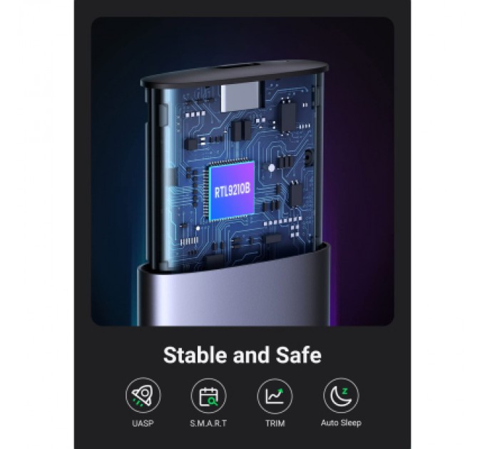 Ugreen Кишеня зовнішня Ugreen SSD M.2 (NVME) M-KEY UGREEN 3.2 GEN2 CM400 gray (90264)