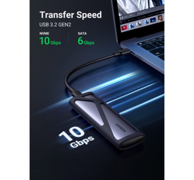 Ugreen Кишеня зовнішня Ugreen SSD M.2 (NVME) M-KEY UGREEN 3.2 GEN2 CM400 gray (90264)