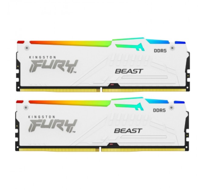 Kingston Fury (ex.HyperX) Модуль пам'яті для комп'ютера DDR5 32GB (2x16GB) 6000 MHz Beast White RGB EXPO Kingston Fury (ex.HyperX) (KF560C30BWEAK2-32)