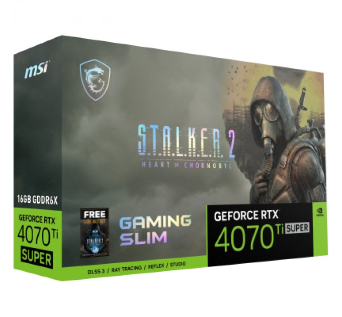 MSI Відеокарта MSI GeForce RTX4070Ti SUPER 16Gb GAMING SLIM STALKER 2 EDITION (RTX 4070 Ti SUPER 16G GAMING SLIM STALKER 2 EDITION)