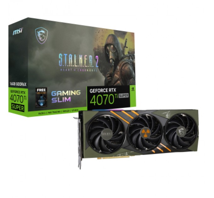 MSI Відеокарта MSI GeForce RTX4070Ti SUPER 16Gb GAMING SLIM STALKER 2 EDITION (RTX 4070 Ti SUPER 16G GAMING SLIM STALKER 2 EDITION)