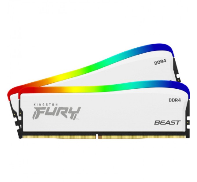 Kingston Fury (ex.HyperX) Модуль пам'яті для комп'ютера DDR4 16GB (2x8GB) 3200 MHz Beast White RGB SE Kingston Fury (ex.HyperX) (KF432C16BWAK2/16)