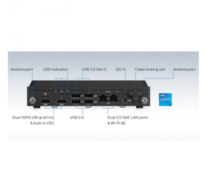 ASUS Комп'ютер ASUS NUC Rugged BNUC13BRFA400B00I / Atom X7425E, no Cord (90AS0022-M00140)
