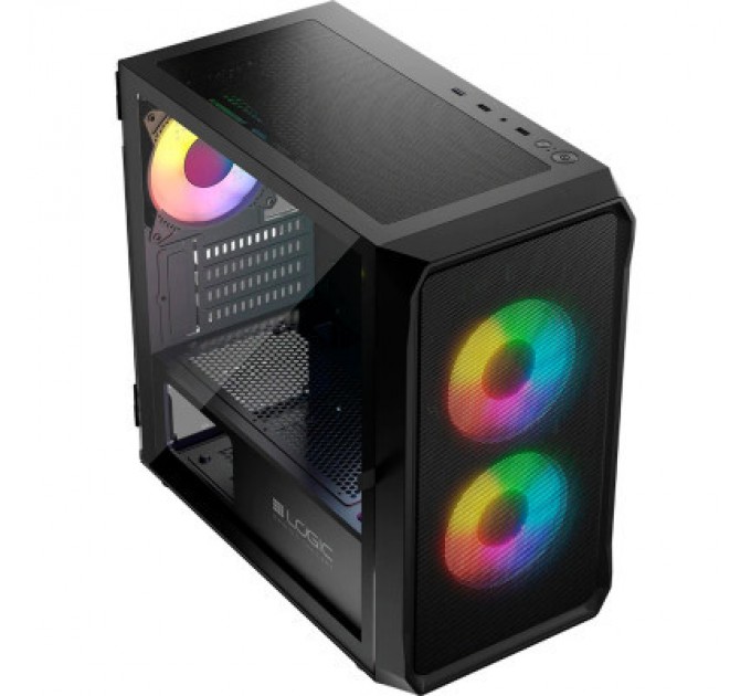Logic concept Корпус Logic concept PORTOS MESH+GLASS ARGB fans 3x120mm BLACK (AM-PORTOS-10-0000000-0002)