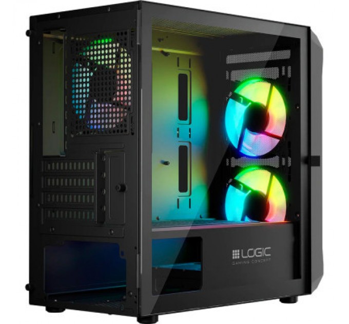 Logic concept Корпус Logic concept PORTOS MESH+GLASS ARGB fans 3x120mm BLACK (AM-PORTOS-10-0000000-0002)