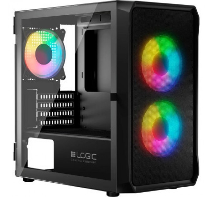 Logic concept Корпус Logic concept PORTOS MESH+GLASS ARGB fans 3x120mm BLACK (AM-PORTOS-10-0000000-0002)