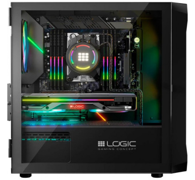 Logic concept Корпус Logic concept PORTOS MESH+GLASS ARGB fans 3x120mm BLACK (AM-PORTOS-10-0000000-0002)