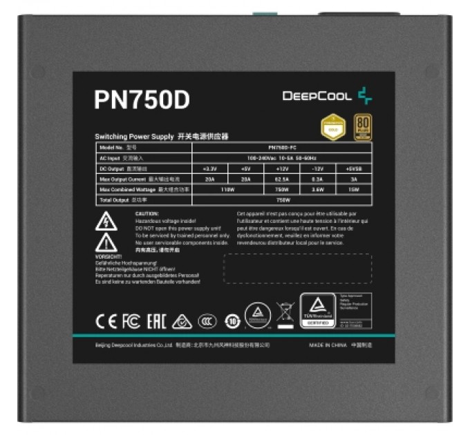 Deepcool Блок живлення Deepcool 750W PN750D V2 (R-PN750D-FC0B-EU-V2)
