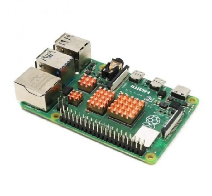 Raspberry Pi Додаткове обладнання до промислового ПК Raspberry Pi Комплект радіаторів для Raspberry Pi 4, мідь, 4 шт (105170) (105170)