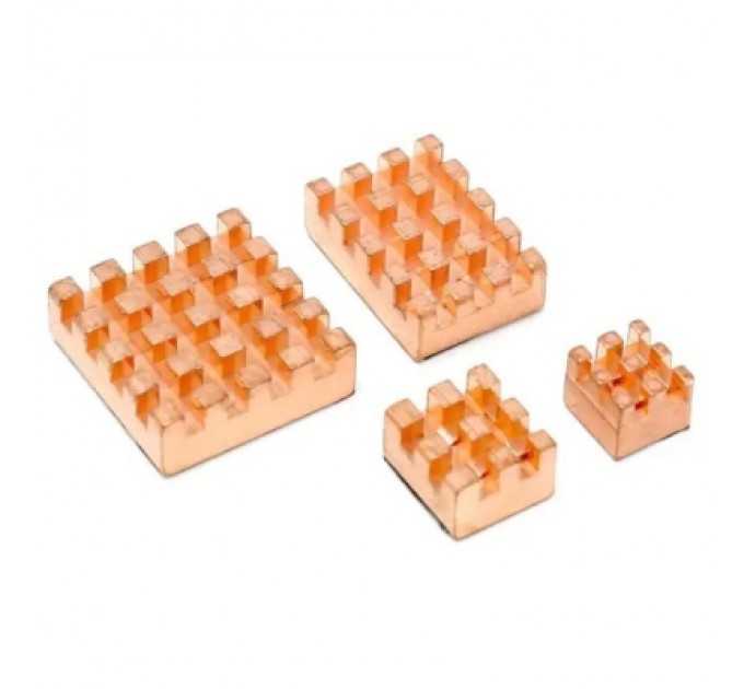 Raspberry Pi Додаткове обладнання до промислового ПК Raspberry Pi Комплект радіаторів для Raspberry Pi 4, мідь, 4 шт (105170) (105170)