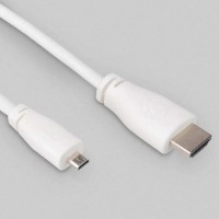 Додаткове обладнання до промислового ПК Raspberry Pi Кабель microHDMI-HDMI для Raspberry Pi 1м офіційний білий (SC0358)