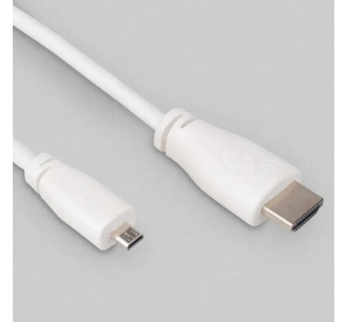Raspberry Pi Додаткове обладнання до промислового ПК Raspberry Pi Кабель microHDMI-HDMI для Raspberry Pi 2м офіційний білий (SC0531)