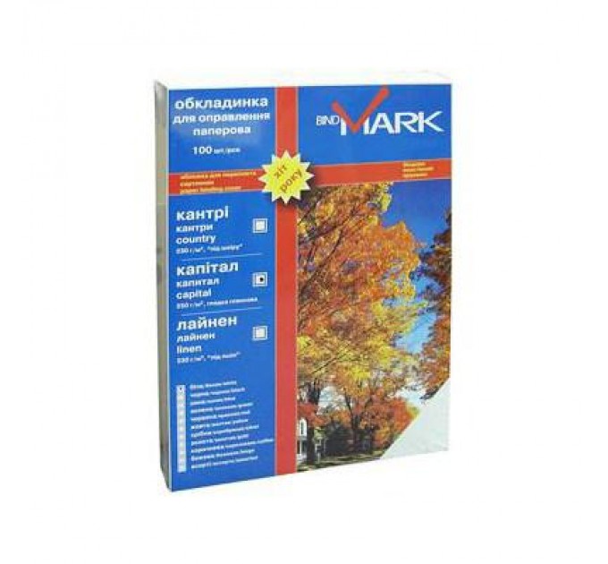 bindMARK Обкладинка для палітурки bindMARK карт. Кантри А3 230г/м2 (100 шт.) т.-синяя (41733)