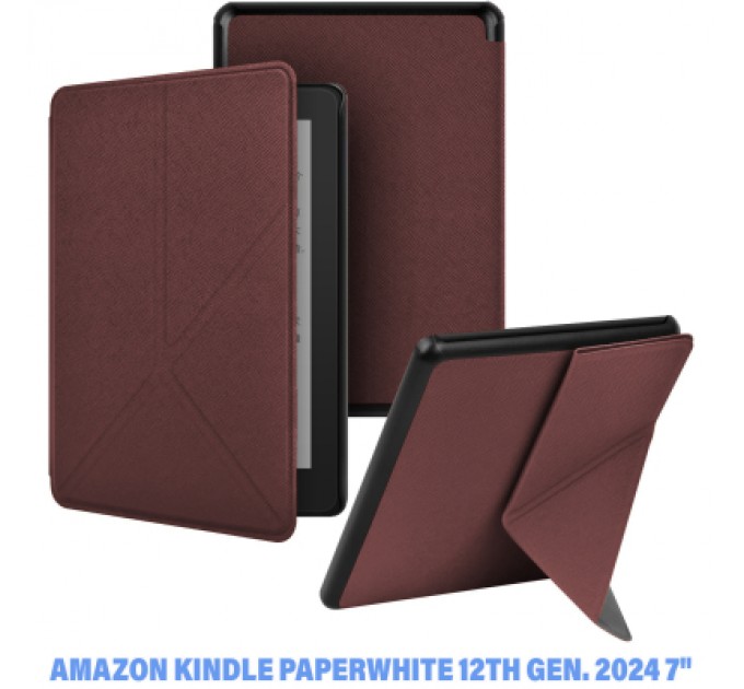 BeCover Чохол до електронної книги BeCover Ultra Slim Origami Amazon Kindle Paperwhite 12th Gen. 2024 7" Red Wine (712842)