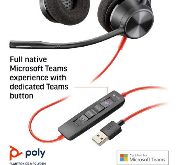 Poly Навушники Poly Blackwire 3320-M USB-A/C (8X220AA)