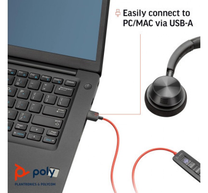 Poly Навушники Poly Blackwire 3320-M USB-A/C (8X220AA)
